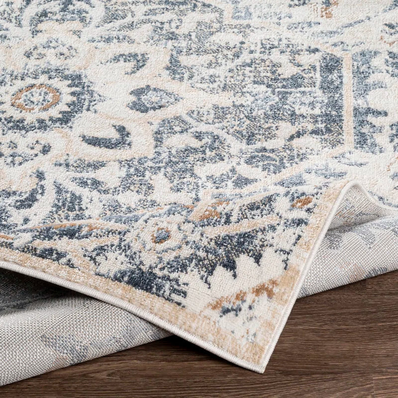 Gittens Oriental Denim/Cream/Camel Area Rug