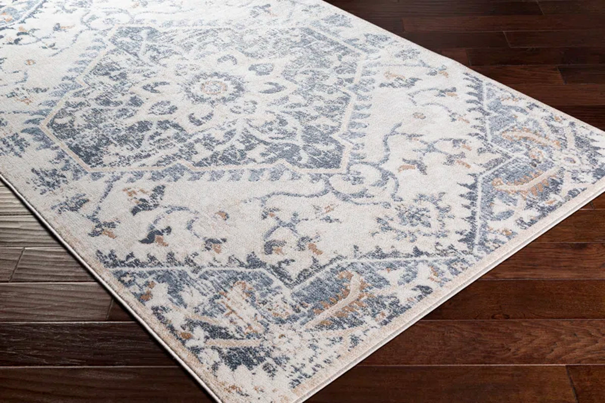 Gittens Oriental Denim/Cream/Camel Area Rug