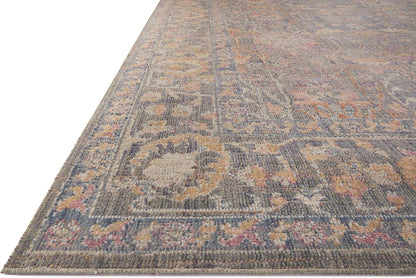 Chris Loves Julia Rosemarie 6'-3" X 9' Area Rug in Stone/Multi - Classic No-Shed Area Rug, Soft Living Room Rug, Antique Inspired Modern Rug for Living Area, Bedroom, Dining Room