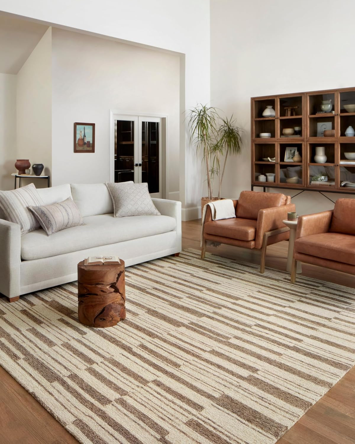 Chris Loves Julia X Polly Collection POL-04 Beige/Tobacco 9'-3" X 13' Area Rug