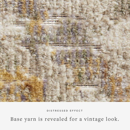 Chris Loves Julia Rosemarie 6'-3" X 9' Area Rug in Ivory/Natural - Classic No-Shed Area Rug, Soft Living Room Rug, Antique Inspired Modern Rug for Living Area, Bedroom, Dining Room