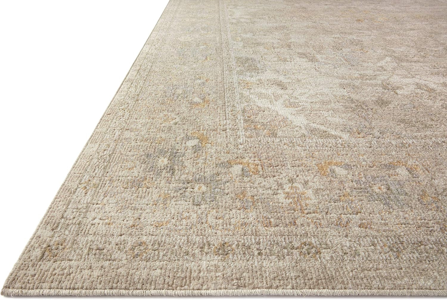 Chris Loves Julia Rosemarie 6'-3" X 9' Area Rug in Ivory/Natural - Classic No-Shed Area Rug, Soft Living Room Rug, Antique Inspired Modern Rug for Living Area, Bedroom, Dining Room