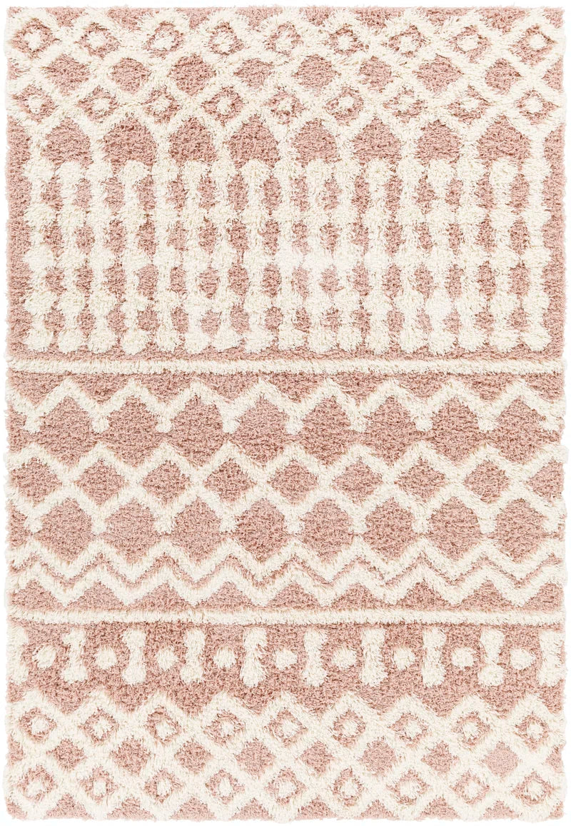Hinsdale Machine Woven Polyester Area Rug in Pink