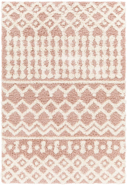 Hinsdale Machine Woven Polyester Area Rug in Pink