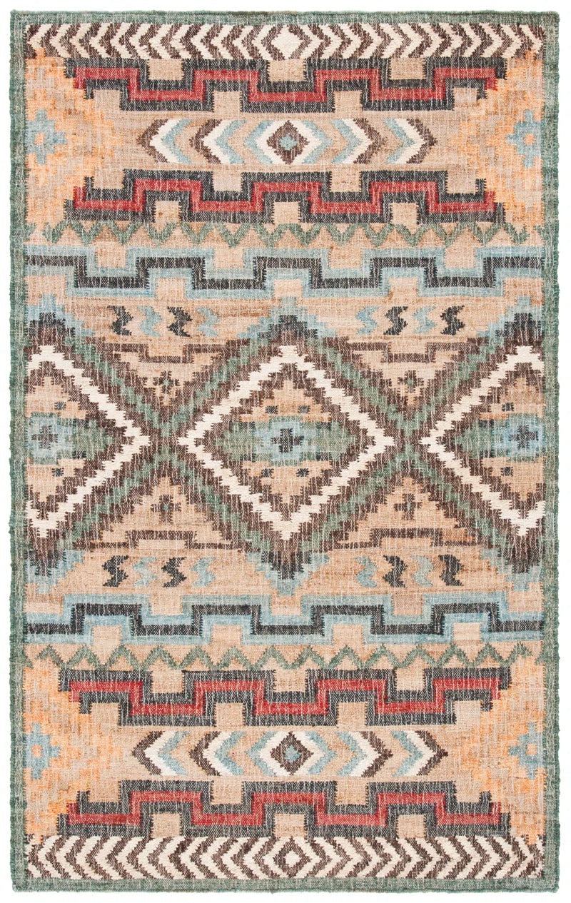 Glynda Southwestern Handmade Flatweave Jute Tan Area Rug