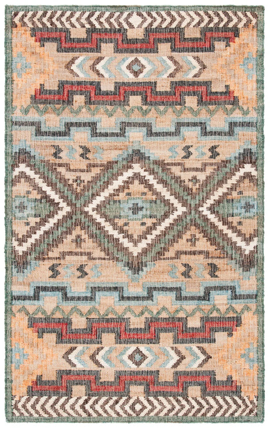 Glynda Southwestern Handmade Flatweave Jute Tan Area Rug