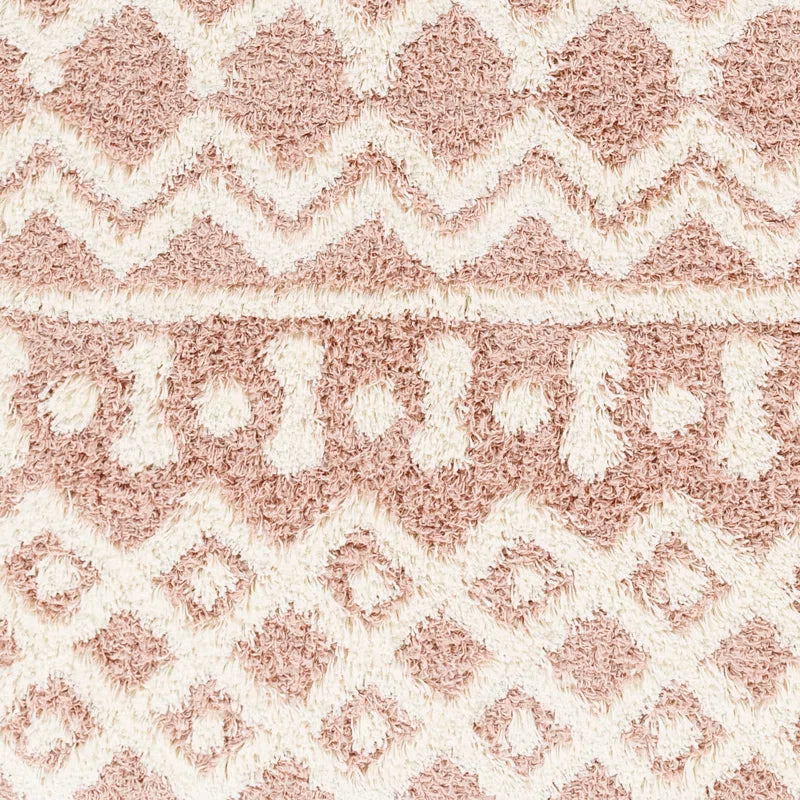 Hinsdale Machine Woven Polyester Area Rug in Pink