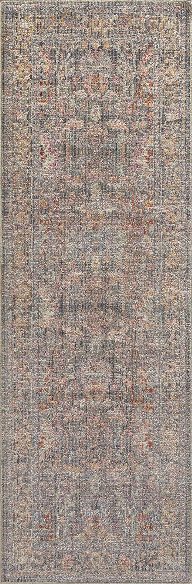 Chris Loves Julia Rosemarie 6'-3" X 9' Area Rug in Stone/Multi - Classic No-Shed Area Rug, Soft Living Room Rug, Antique Inspired Modern Rug for Living Area, Bedroom, Dining Room