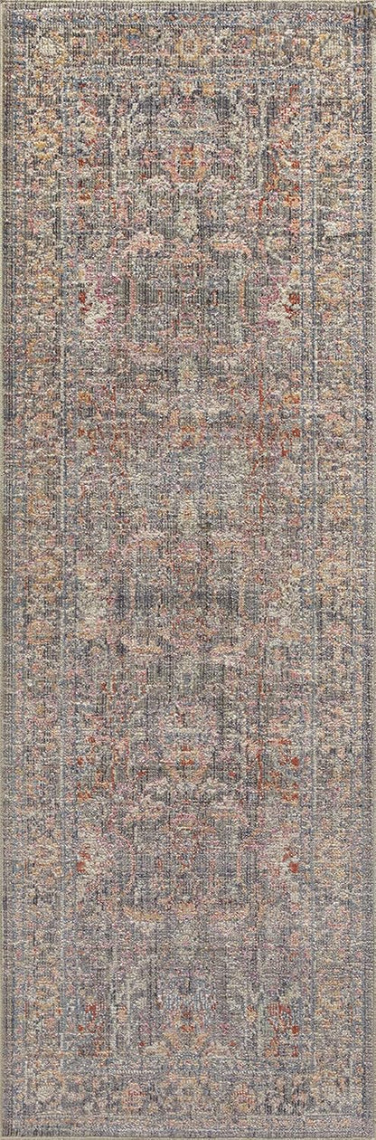 Chris Loves Julia Rosemarie 6'-3" X 9' Area Rug in Stone/Multi - Classic No-Shed Area Rug, Soft Living Room Rug, Antique Inspired Modern Rug for Living Area, Bedroom, Dining Room