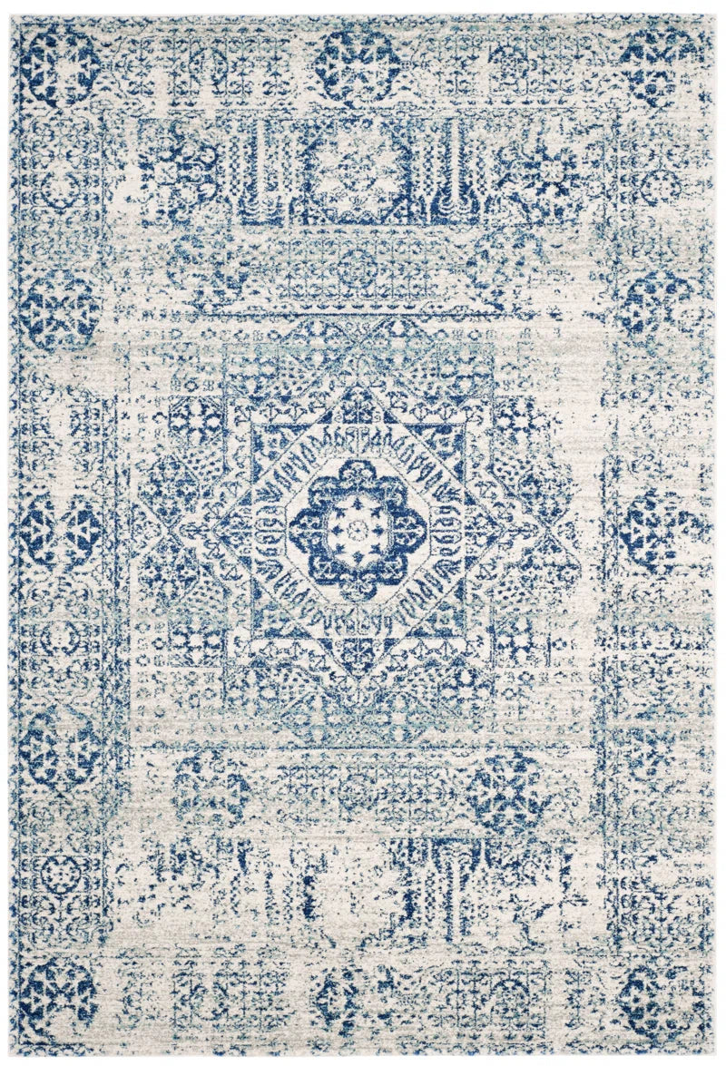 Annette Oriental Area Rug in Blue/Ivory