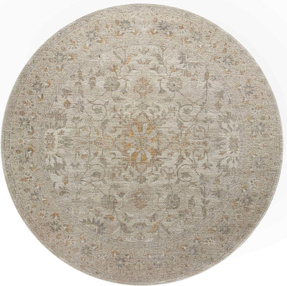 Chris Loves Julia Rosemarie 6'-3" X 9' Area Rug in Ivory/Natural - Classic No-Shed Area Rug, Soft Living Room Rug, Antique Inspired Modern Rug for Living Area, Bedroom, Dining Room