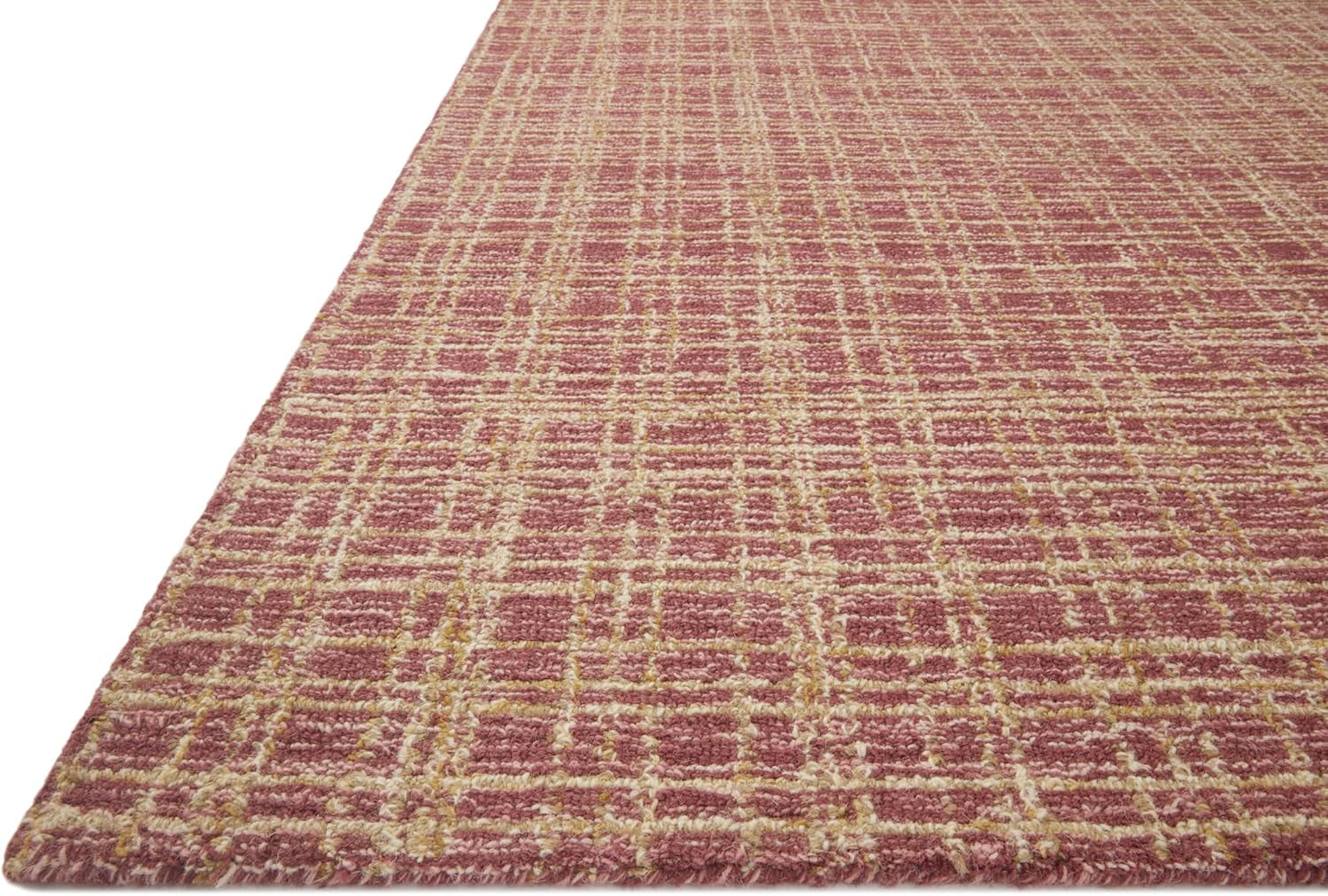 Chris Loves Julia Polly 7'-9" X 9'-9" Area Rug in Berry/Natural - Large Neutral Area Rug, Unique Patterned Rug for Living Room, Bedroom, Dining Area, Home Office