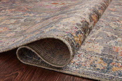 Chris Loves Julia Rosemarie 6'-3" X 9' Area Rug in Stone/Multi - Classic No-Shed Area Rug, Soft Living Room Rug, Antique Inspired Modern Rug for Living Area, Bedroom, Dining Room