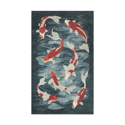Koi Pond Blue Area Rug