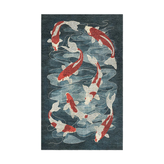 Koi Pond Blue Area Rug