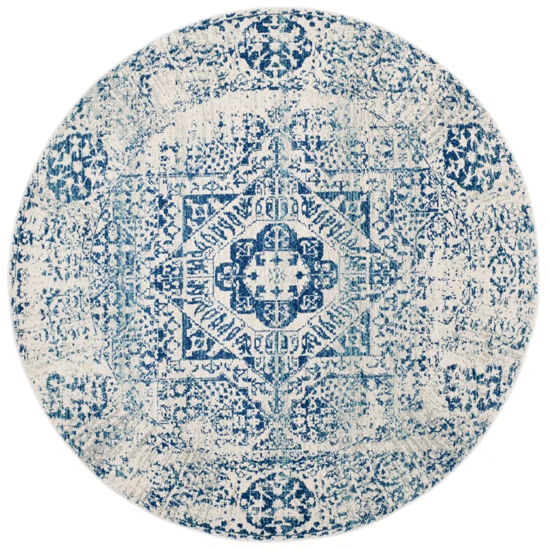 Annette Oriental Area Rug in Blue/Ivory