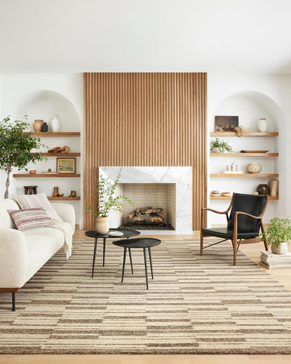 Chris Loves Julia X Polly Collection POL-04 Beige/Tobacco 9'-3" X 13' Area Rug